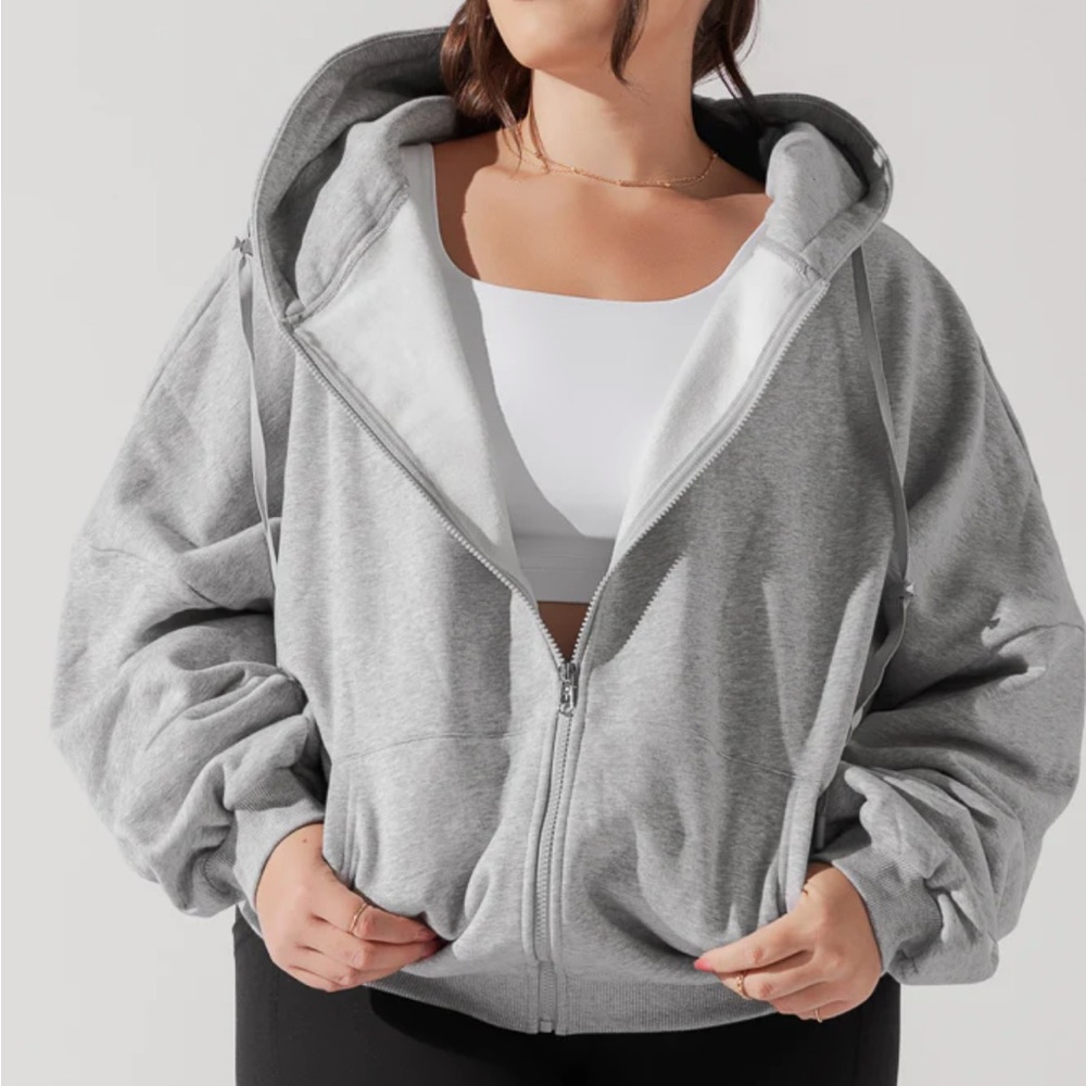 popflex zip up cloud hoodie grey